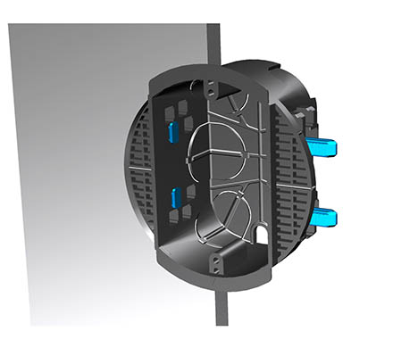 3D de uma caixa elétrica aberta
